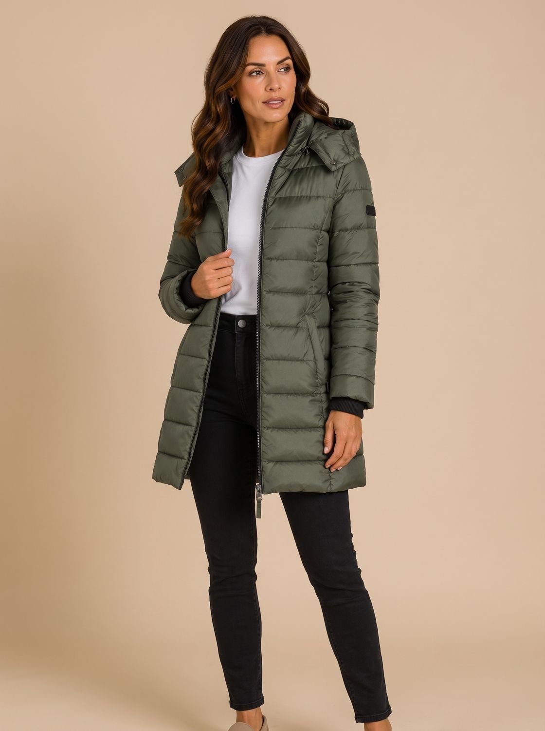Padded Jacket Women's with Hood and Fitted Silhouette | S&W - 5 - Stylewhipped