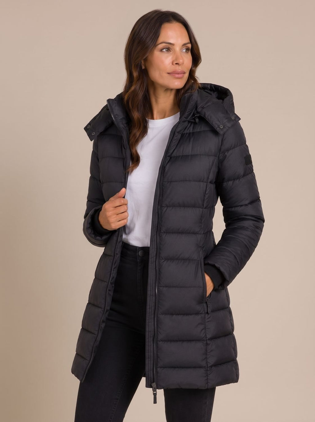 Padded Jacket Women's with Hood and Fitted Silhouette | S&W - 8 - Stylewhipped