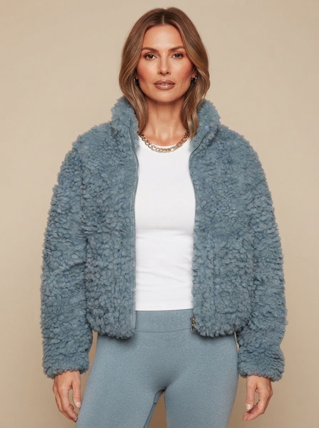 Women's Zip Jacket - Relaxed Fit with Stand Collar - 1 - Stylewhipped