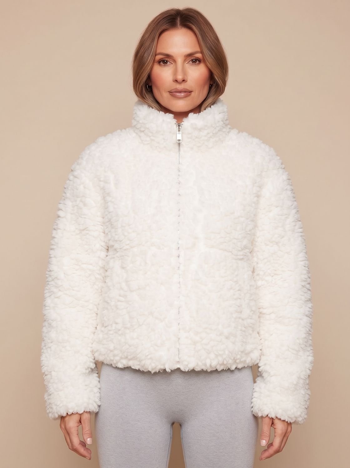 Women's Zip Jacket - Relaxed Fit with Stand Collar - 2 - Stylewhipped