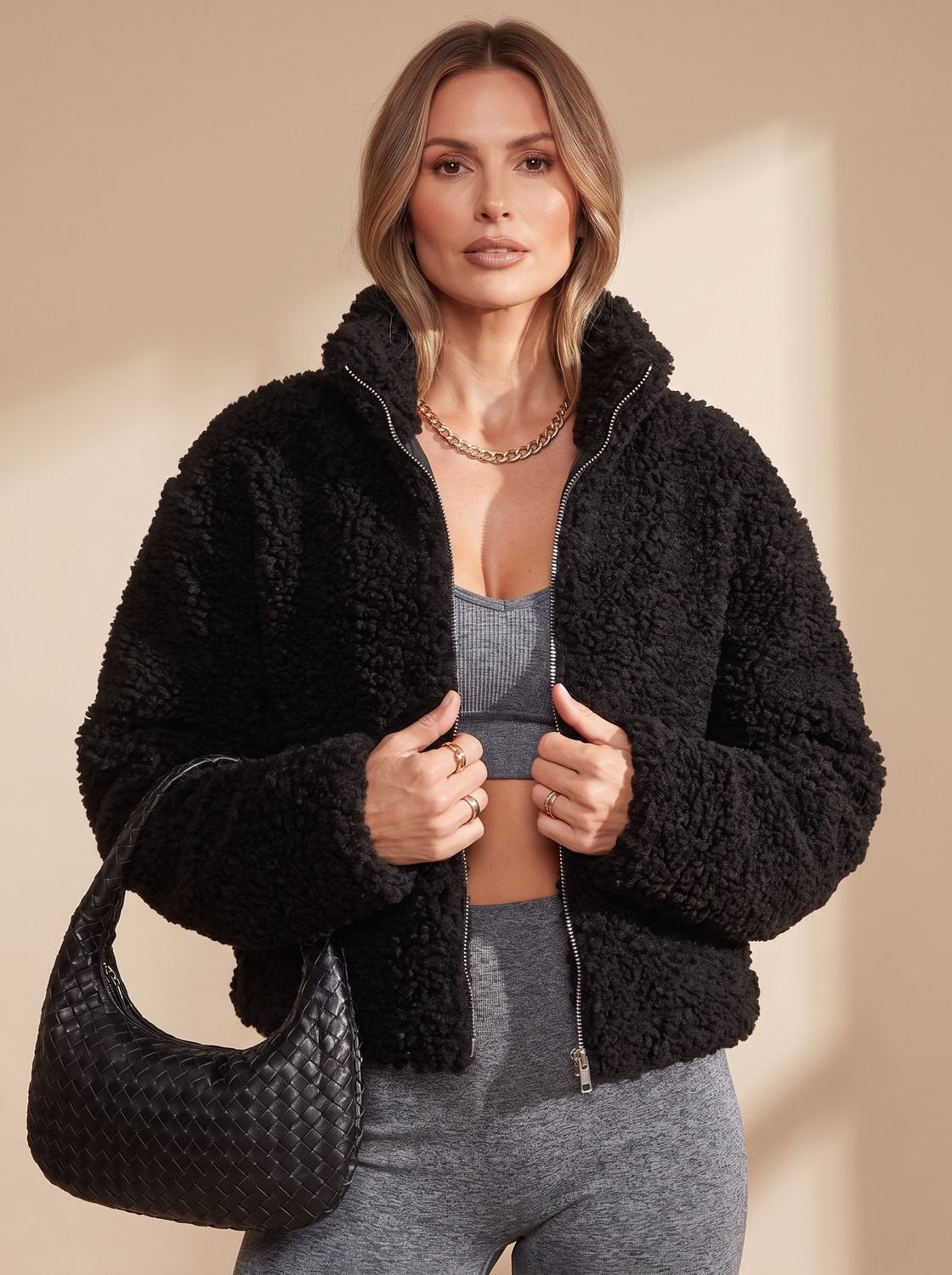Women's Zip Jacket - Relaxed Fit with Stand Collar - 3 - Stylewhipped
