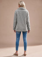 Double-Breasted Women's Jacket with Notched Collar and Relaxed Fit - 7 - Stylewhipped