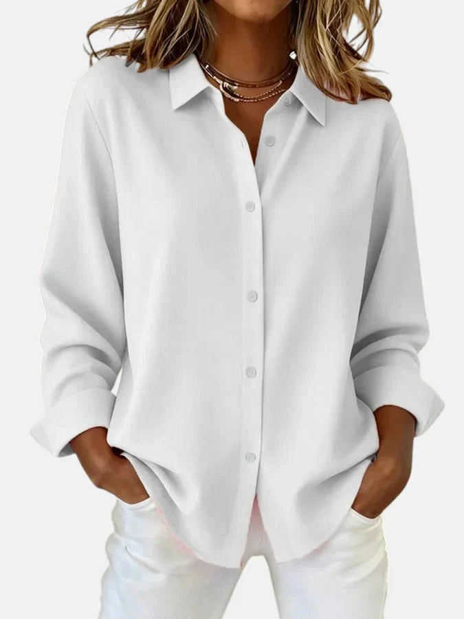 Women's Blouse in Pink, Red and Orange – Relaxed Fit with Classic Collar - 4 - Stylewhipped
