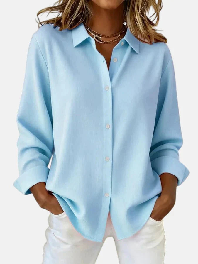 Women's Blouse in Pink, Red and Orange – Relaxed Fit with Classic Collar - 5 - Stylewhipped