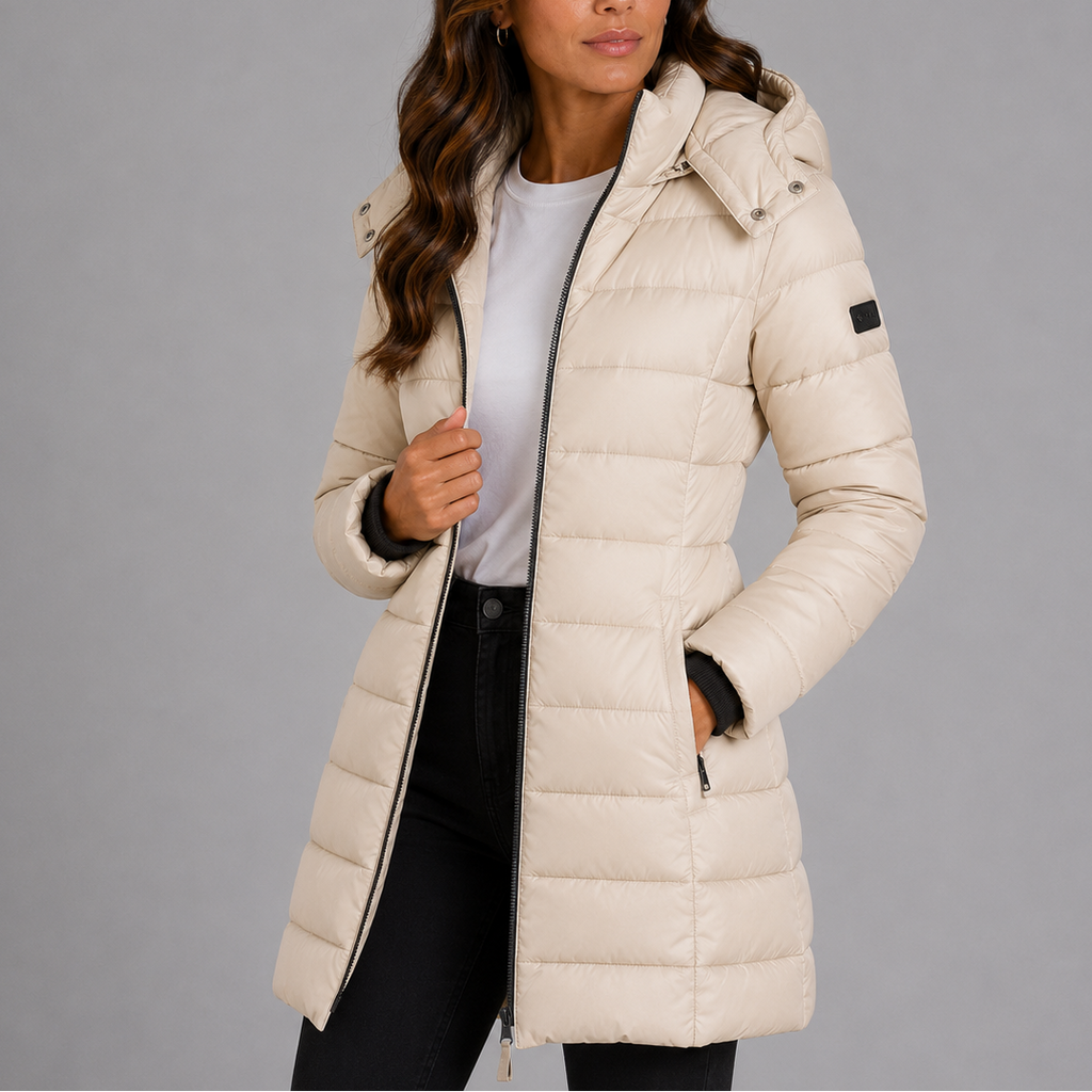 Puffer Coat Women's Long Hooded Zip Up with Pockets - 9 - Stylewhipped
