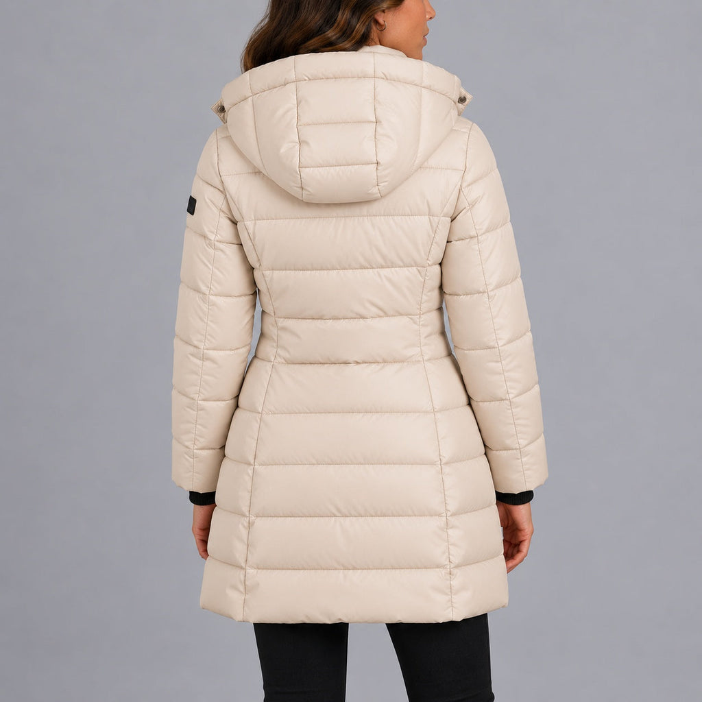Puffer Coat Women's Long Hooded Zip Up with Pockets - 10 - Stylewhipped