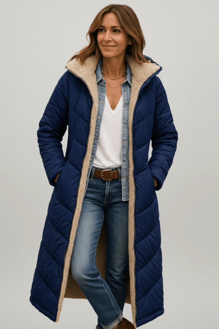 Long Black Coat Women's Padded Design with Hood for Warmth - 5 - Stylewhipped