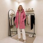 Women's Longline Hooded Padded Jacket with Flattering Fit - 1 - Stylewhipped