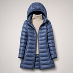 Women's Longline Hooded Padded Jacket with Flattering Fit - 6 - Stylewhipped