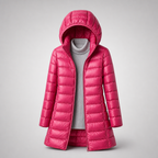 Women's Longline Hooded Padded Jacket with Flattering Fit - 9 - Stylewhipped