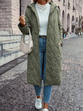 Long-Line Women's Hooded Coat with Quilted Design - 1 - Stylewhipped