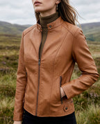Women's Jacket with Tailored Fit and Stand-Up Collar - 1 - Stylewhipped