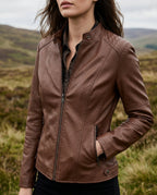 Women's Jacket with Tailored Fit and Stand-Up Collar - 3 - Stylewhipped