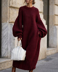 Maxi Dress Women's Relaxed Fit with Balloon Sleeves and Pockets - 1 - Stylewhipped