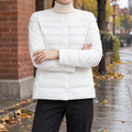 Padded Jacket Women's Straight Silhouette with Snap Button Closure - 1 - Stylewhipped
