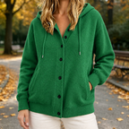 Hooded Cardigan Women Relaxed Fit with Button Front - 5 - Stylewhipped