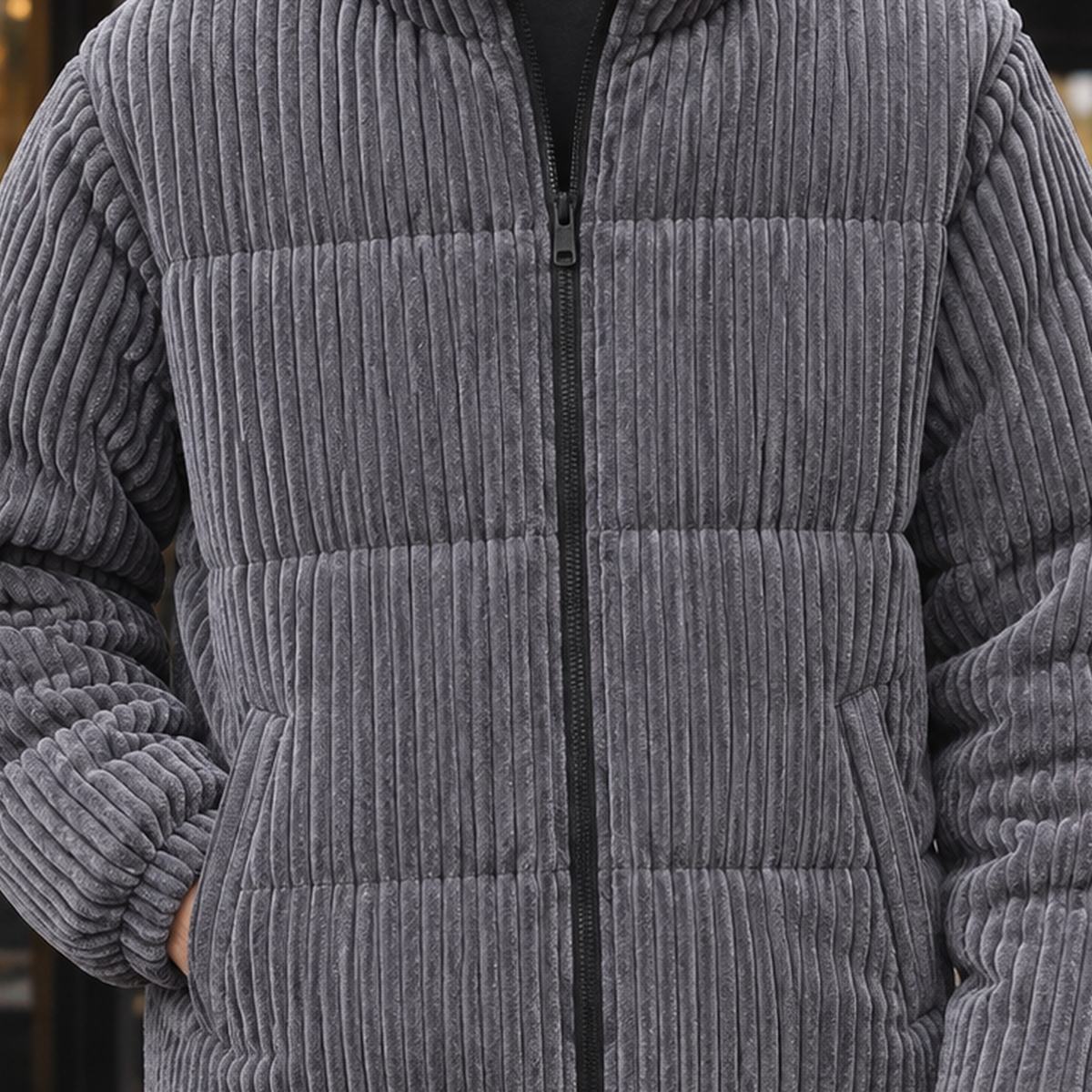 Padded Jacket for Women - Zip-Up with Stand Collar and Relaxed Fit - 2 - Stylewhipped