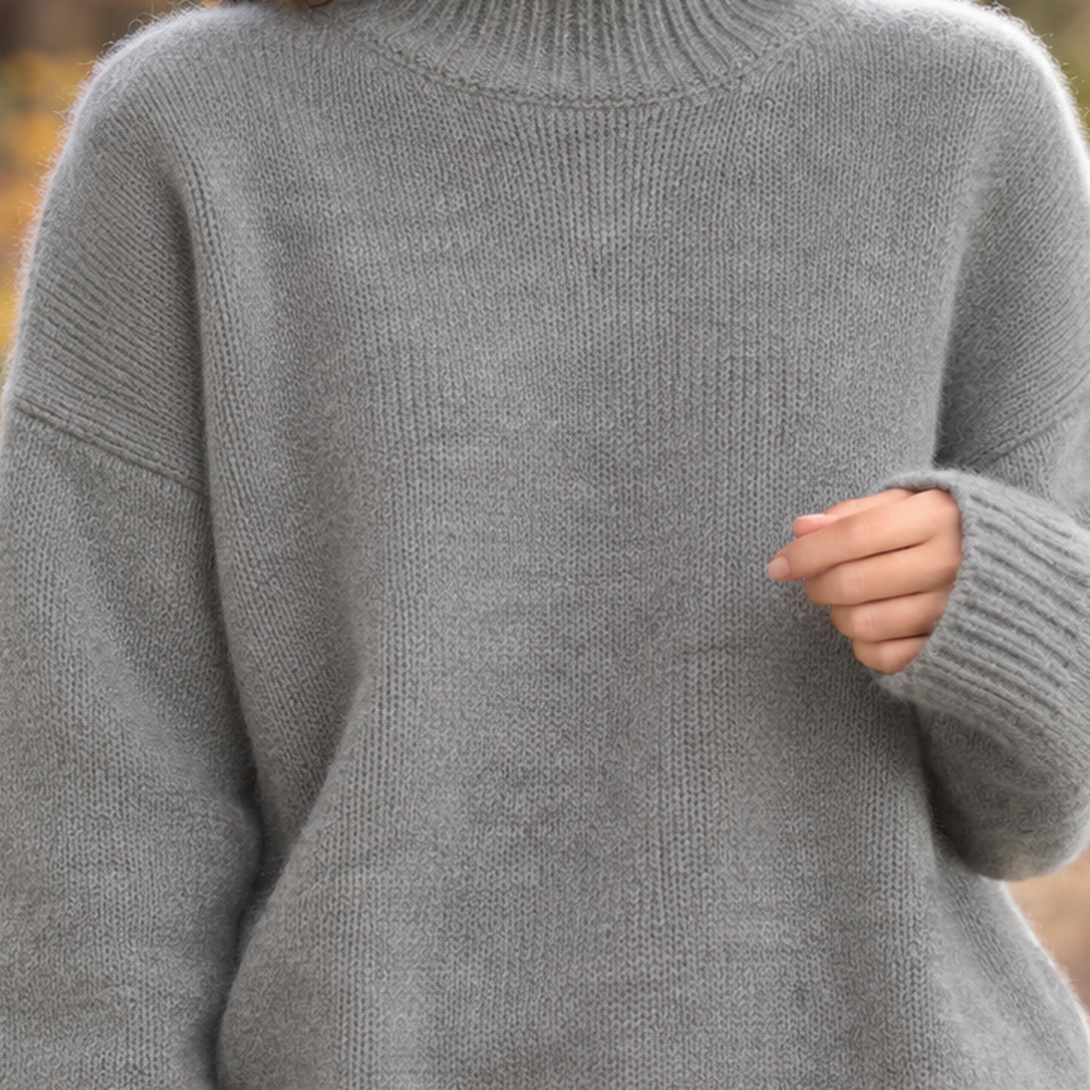 Women's High Neck Pullover - Relaxed Fit with Extended Sleeves - 2 - Stylewhipped