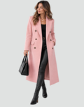 Double Breasted Coat Women's Tailored Fit with Elegant Buttons - 1 - Stylewhipped