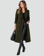 Double Breasted Coat Women's Tailored Fit with Elegant Buttons - 4 - Stylewhipped
