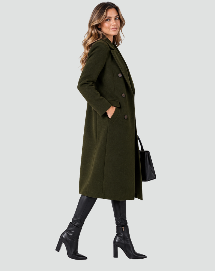 Double Breasted Coat Women's Tailored Fit with Elegant Buttons - 6 - Stylewhipped