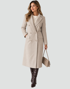 Double Breasted Coat Women's Tailored Fit with Elegant Buttons - 8 - Stylewhipped