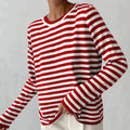 Striped Pullover Women's Long Sleeve Top | S&W - 1 - Stylewhipped