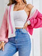 Chunky Cardigan for Women | Relaxed Fit with Colour Block Design | S&W - 6 - Stylewhipped