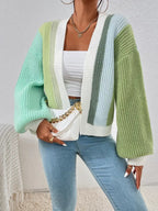 Chunky Cardigan for Women | Relaxed Fit with Colour Block Design | S&W - 7 - Stylewhipped