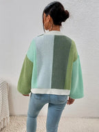Chunky Cardigan for Women | Relaxed Fit with Colour Block Design | S&W - 8 - Stylewhipped