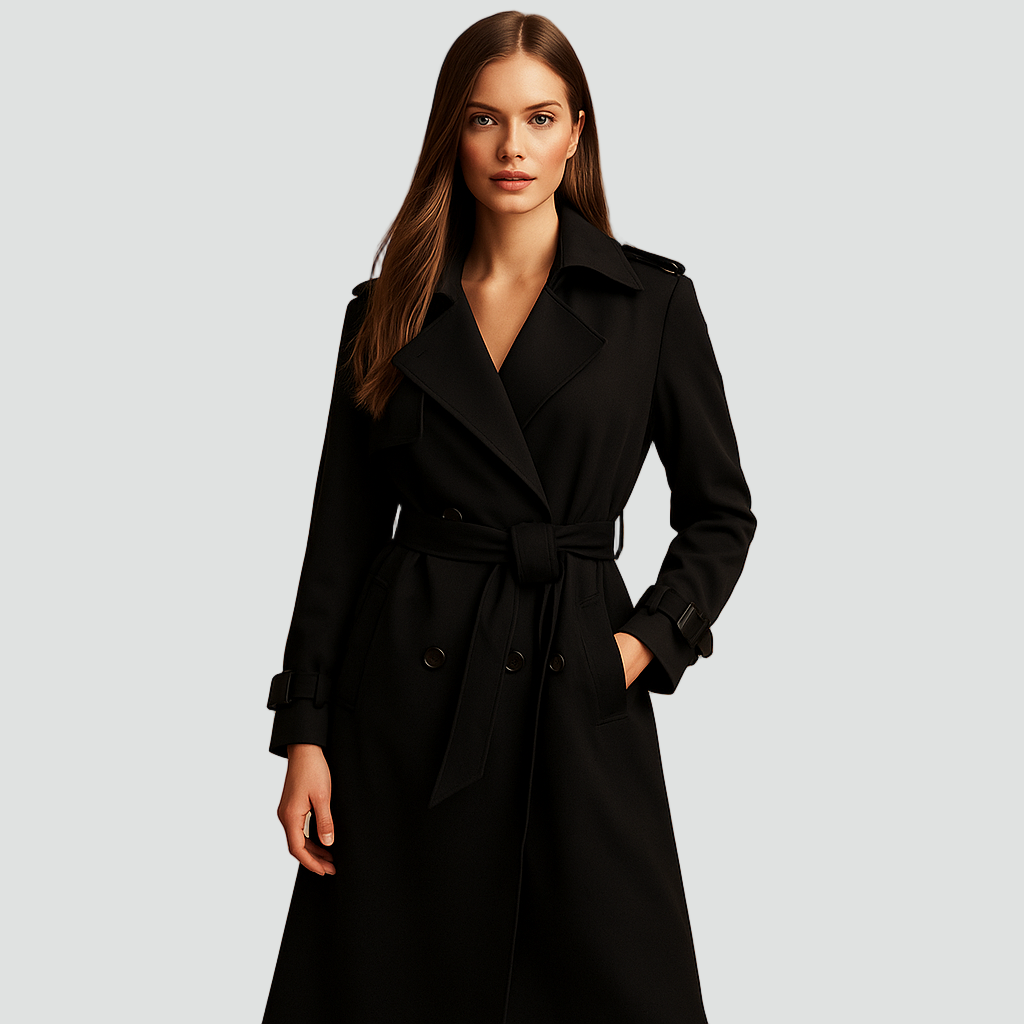 Women's Classic Trench Coat | Timeless Double-Breasted Design | S&W - 1 - Stylewhipped