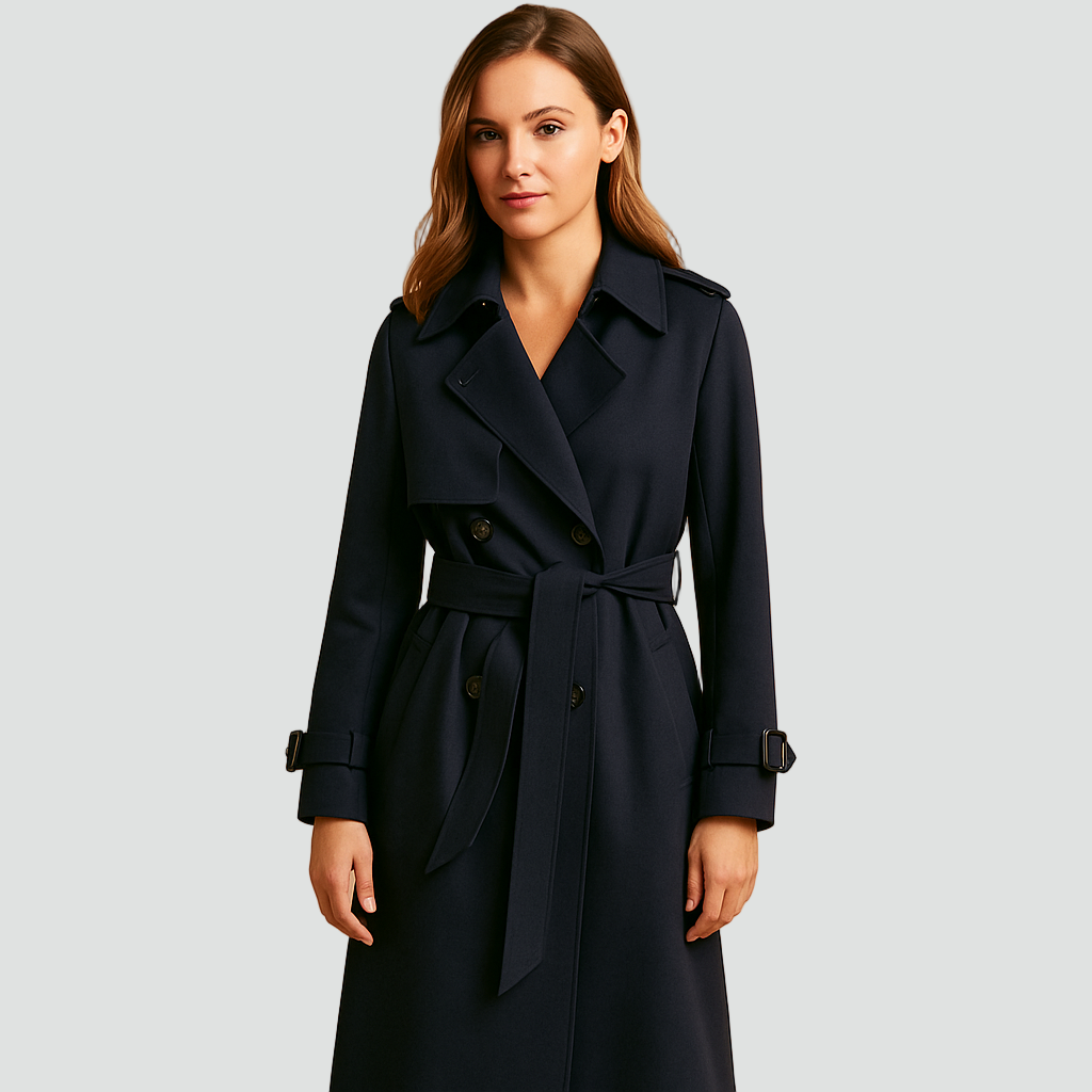 Women's Classic Trench Coat | Timeless Double-Breasted Design | S&W - 2 - Stylewhipped