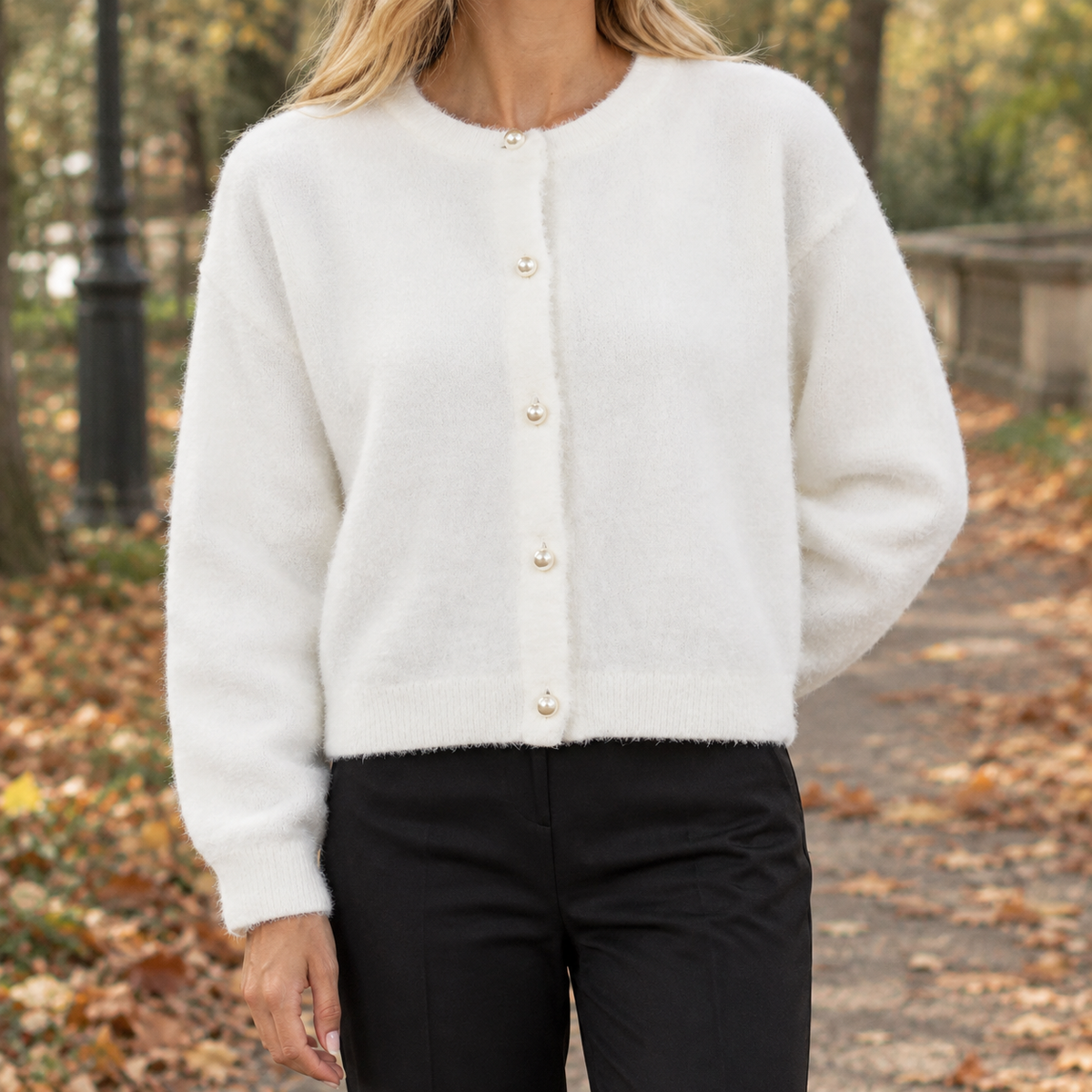 Women's Casual Cardigan with Elegant Button Front | S&W - 1 - Stylewhipped