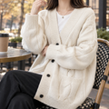Women's Oversized Cardigan with Cable Knit Design | S&W - 1 - Stylewhipped
