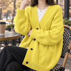 Women's Oversized Cardigan with Cable Knit Design | S&W - 3 - Stylewhipped