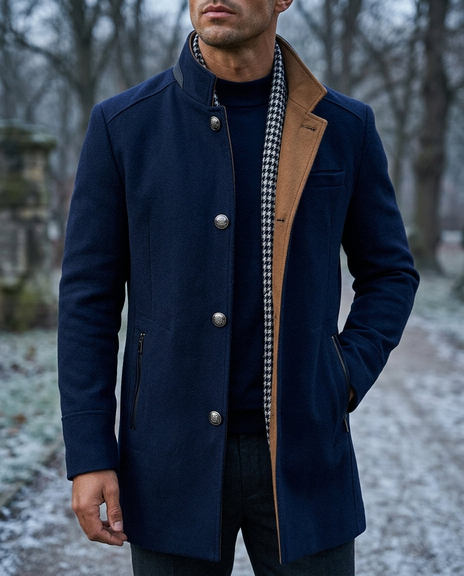 Men's Tailored Winter Coat with Stylish Detailing | S&W - 3 - Stylewhipped