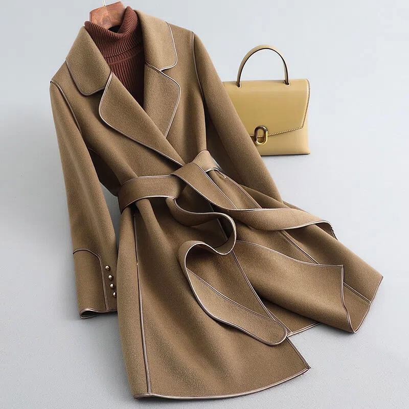 Belted Trench Coat Women's Tailored Design with Statement Buttons | S&W - 2 - Stylewhipped
