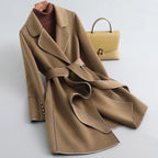 Belted Trench Coat Women's Tailored Design with Statement Buttons | S&W - 2 - Stylewhipped