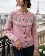 Cardigan Women's Button Front with Fair Isle Design | S&W - 1 - Stylewhipped
