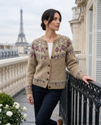 Cardigan Women's Button Front with Fair Isle Design | S&W - 2 - Stylewhipped