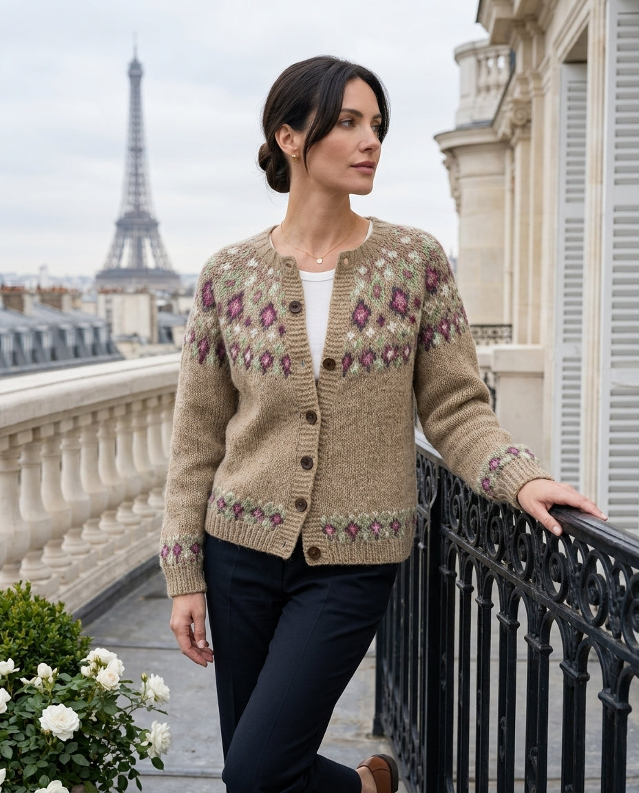 Cardigan Women's Button Front with Fair Isle Design | S&W - 2 - Stylewhipped