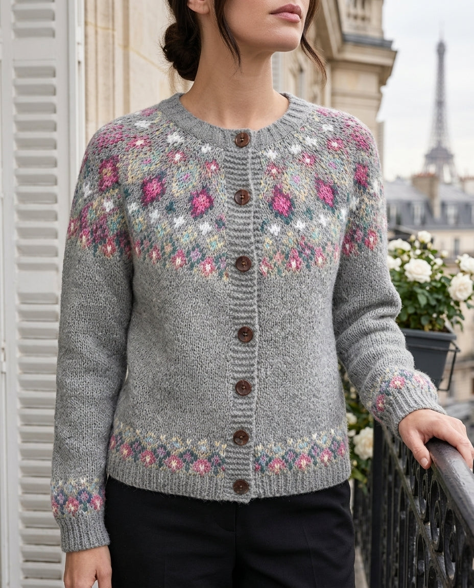 Cardigan Women's Button Front with Fair Isle Design | S&W - 3 - Stylewhipped