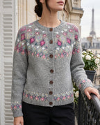 Cardigan Women's Button Front with Fair Isle Design | S&W - 3 - Stylewhipped