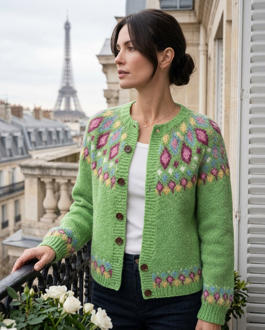 Cardigan Women's Button Front with Fair Isle Design | S&W - 4 - Stylewhipped