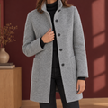 Coat for Women with Straight Fit and Stand Collar - 1 - Stylewhipped