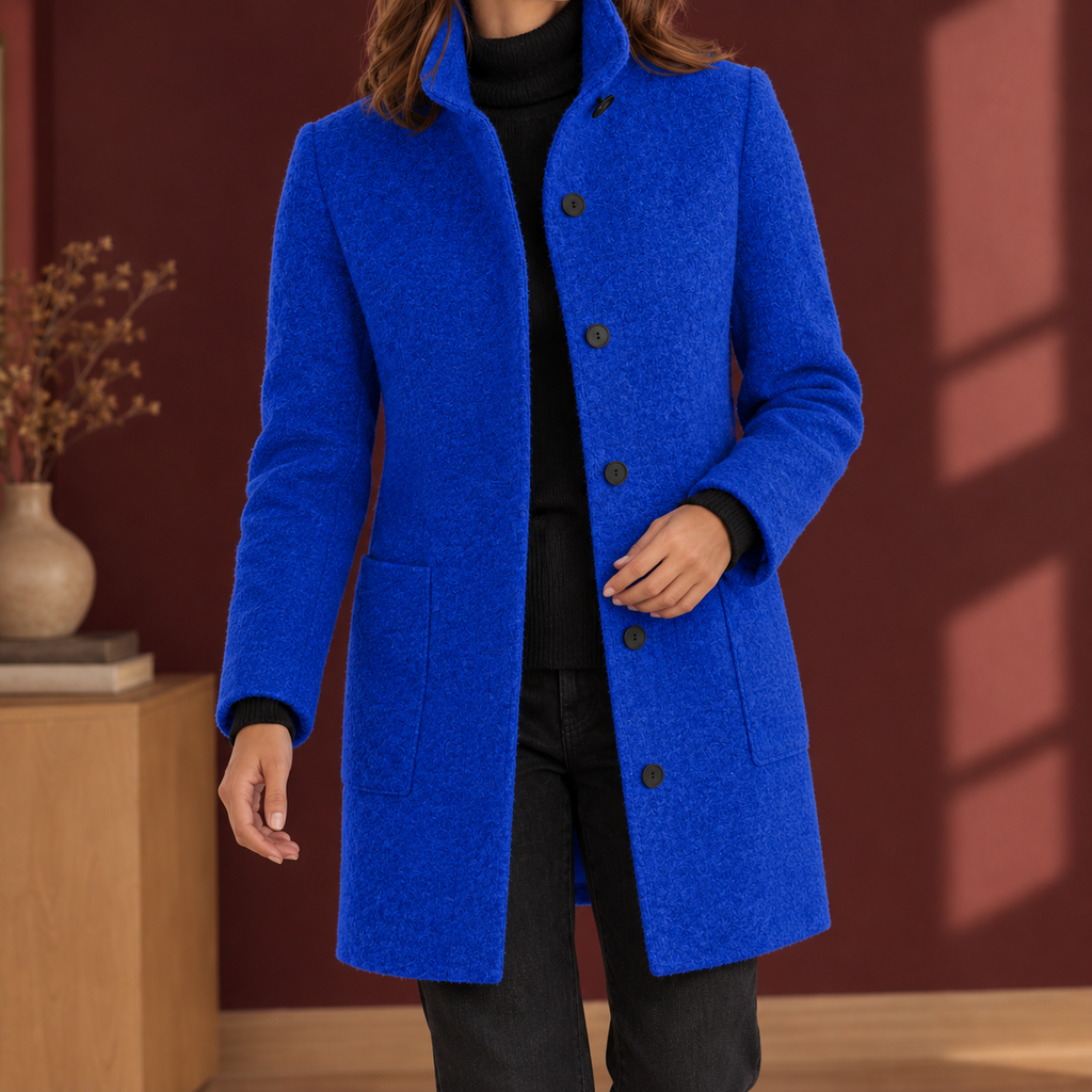 Coat for Women with Straight Fit and Stand Collar - 7 - Stylewhipped