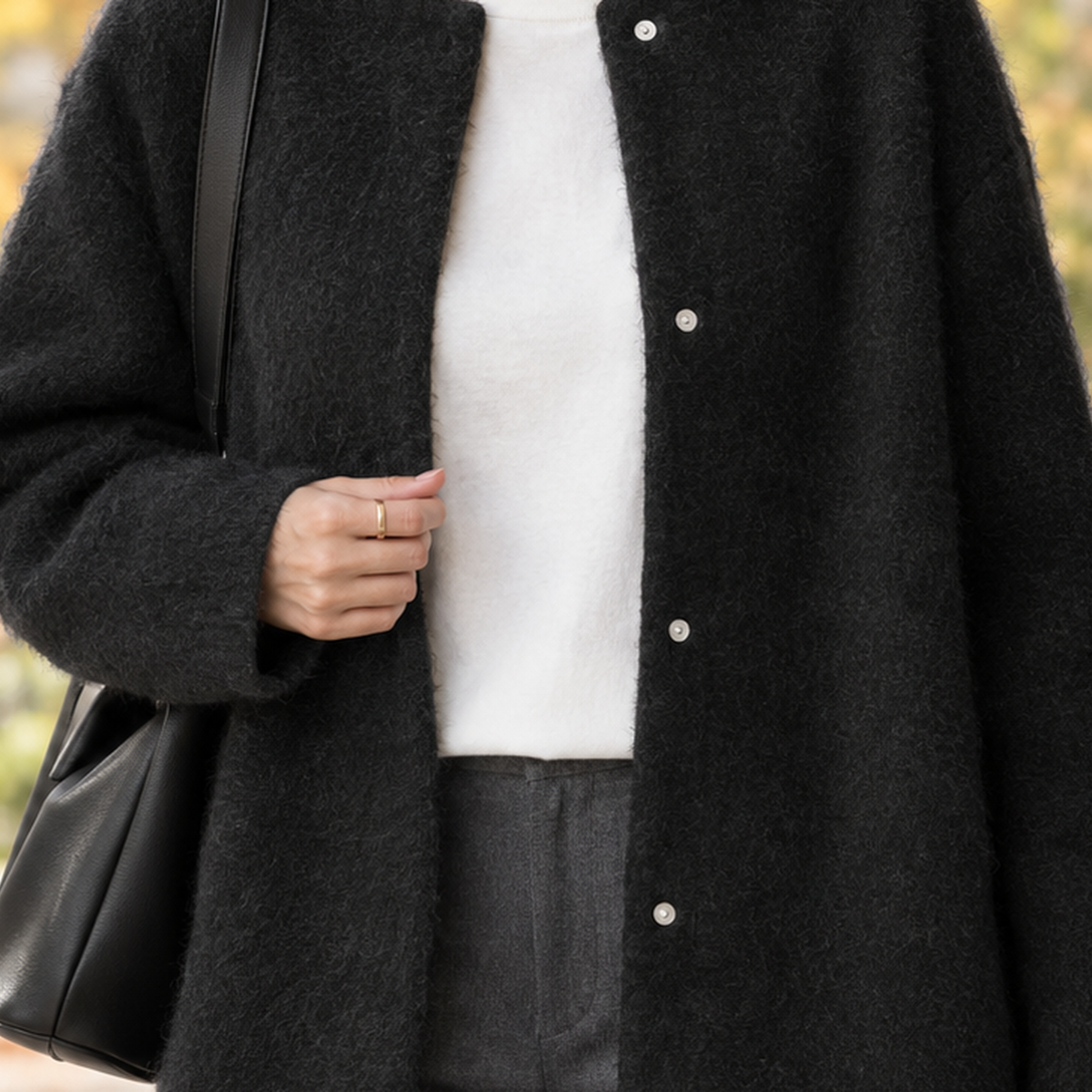Women's Cardigan with Button Detail and Relaxed Fit - 2 - Stylewhipped