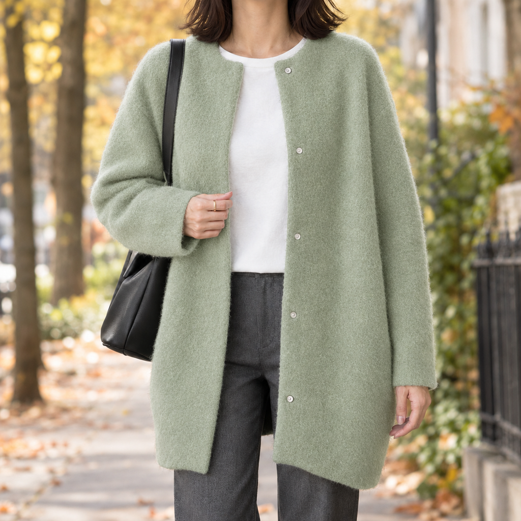 Women's Cardigan with Button Detail and Relaxed Fit - 6 - Stylewhipped