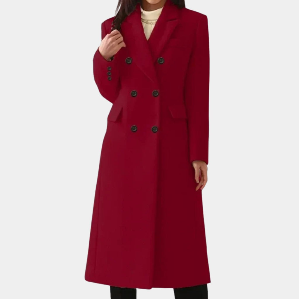 Double-Breasted Women's Coat with Tailored Fit and Elegant Silhouette - 5 - Stylewhipped
