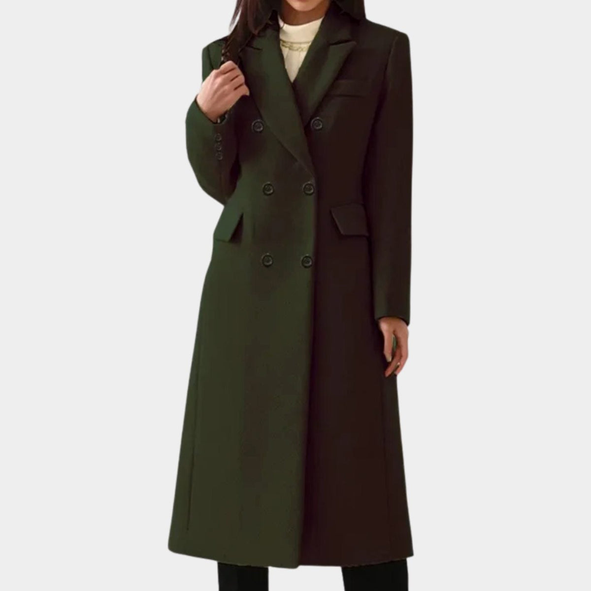 Double-Breasted Women's Coat with Tailored Fit and Elegant Silhouette - 7 - Stylewhipped